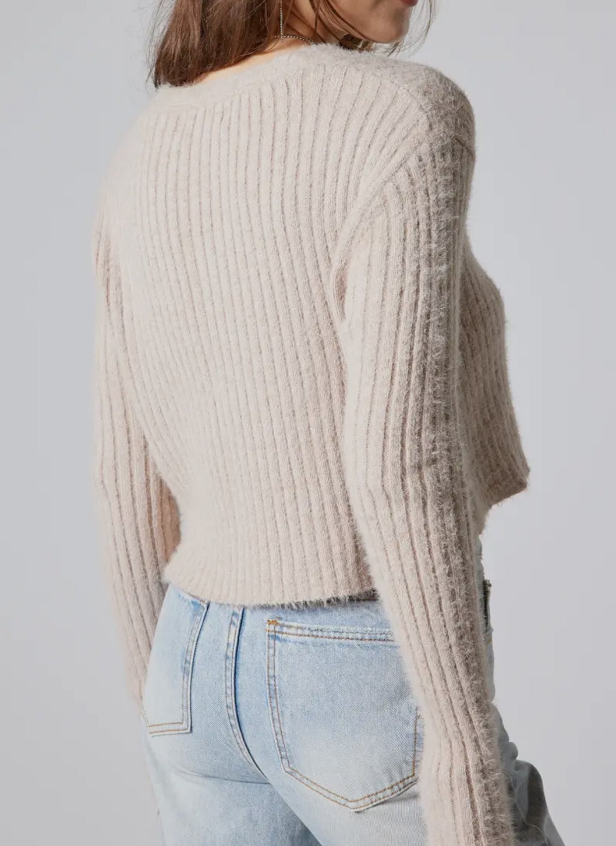 Fluffy Ribbed Cardigan