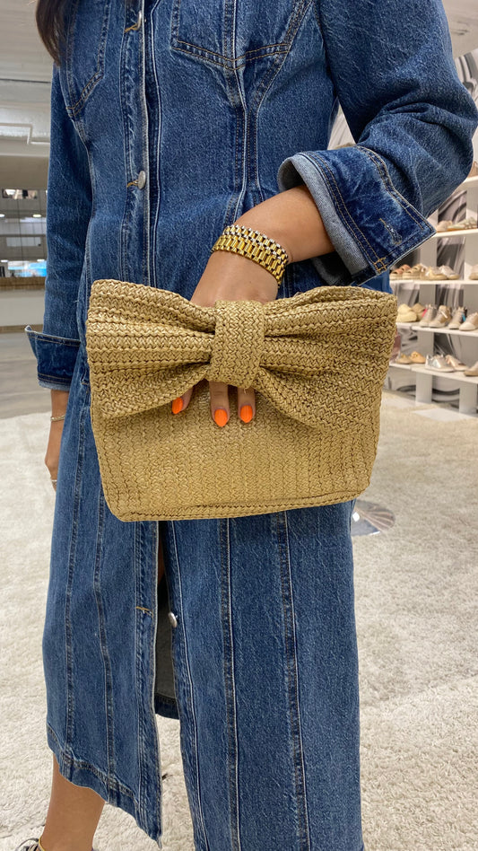 Bow Clutch - Tan