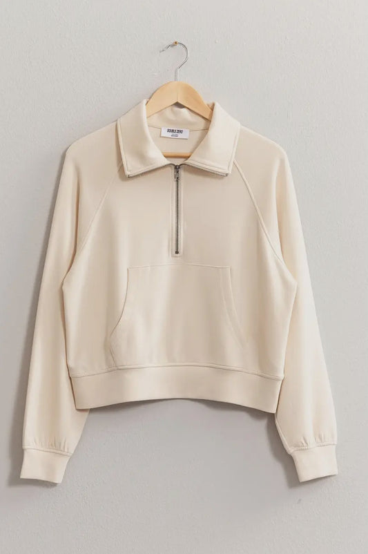 Half Zip Pullover - Cream