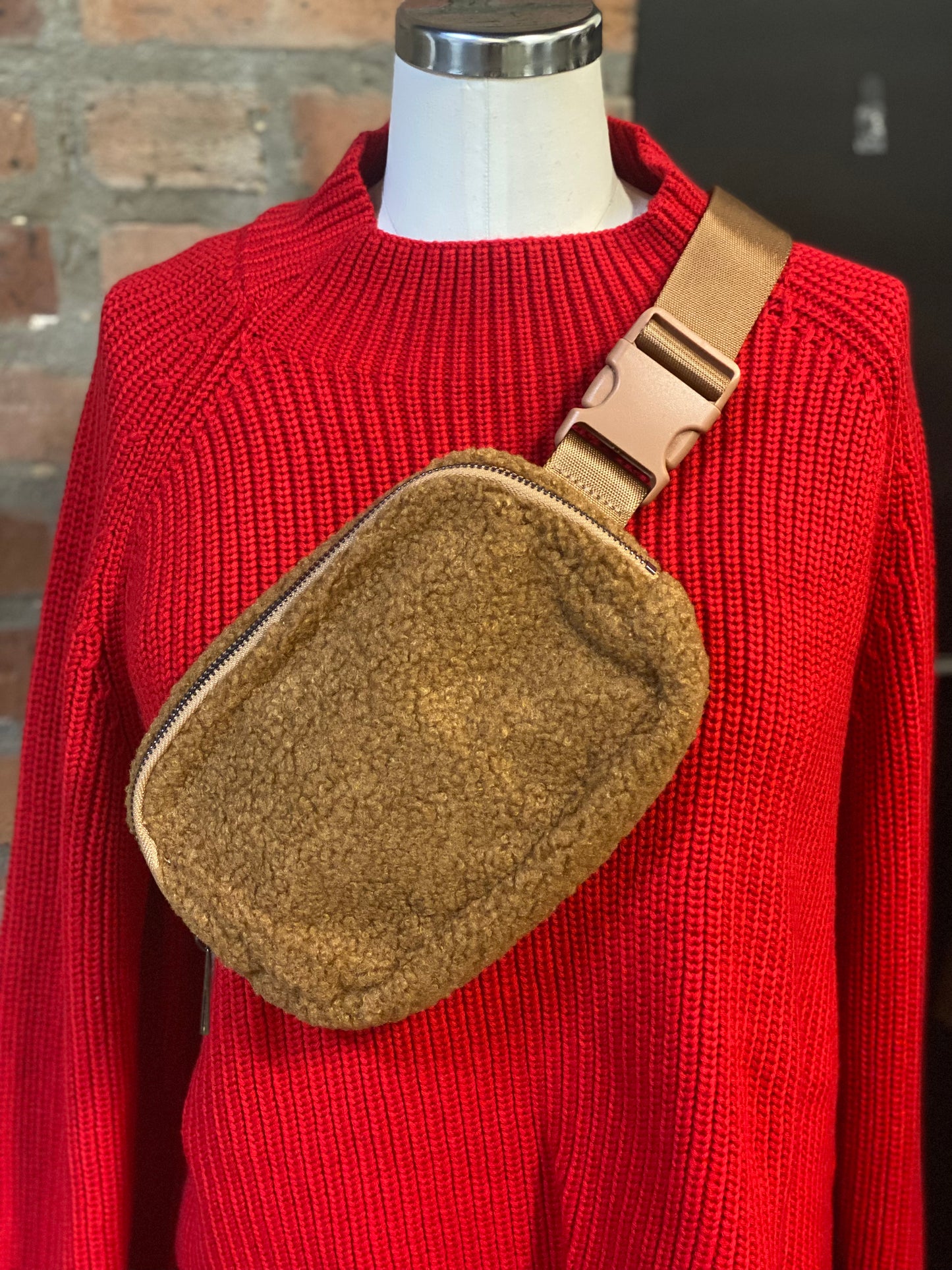 Camel Sherpa Crossbody